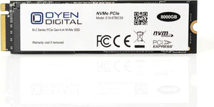 Oyen Digital 8TB NVMe M.2 2280 Gen 4x4 PCIe TLC BiCS6 SSD