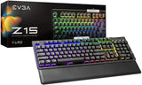 822-W1-15US-KR EVGA Z15 RGB Gaming Keyboard, RGB Backlit LED 843368067007