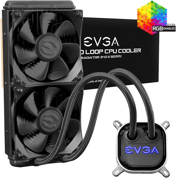 400-HY-CL24-V1 EVGA CLC 240mm AIO RGB LED CPU Liquid Cooler 843368048716
